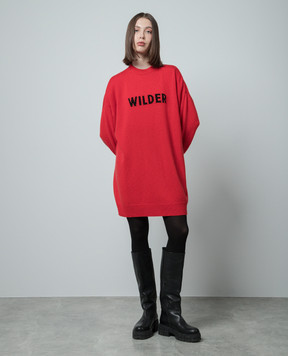 Max Mara Sportmax TANA red wool and cashmere sweater dress TANA