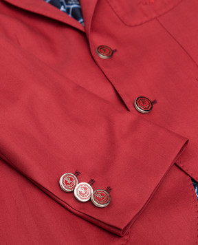 Stefano Ricci Children's red wool blazer with logo embroidery Y1RF376R00HC2975