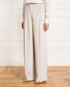 Brunello Cucinelli Light gray palazzo trousers MD514P8018