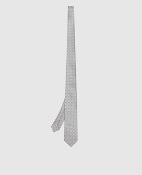 Stefano Ricci Children's silk set of a tie and a scarf in a geometric pattern YDH35025