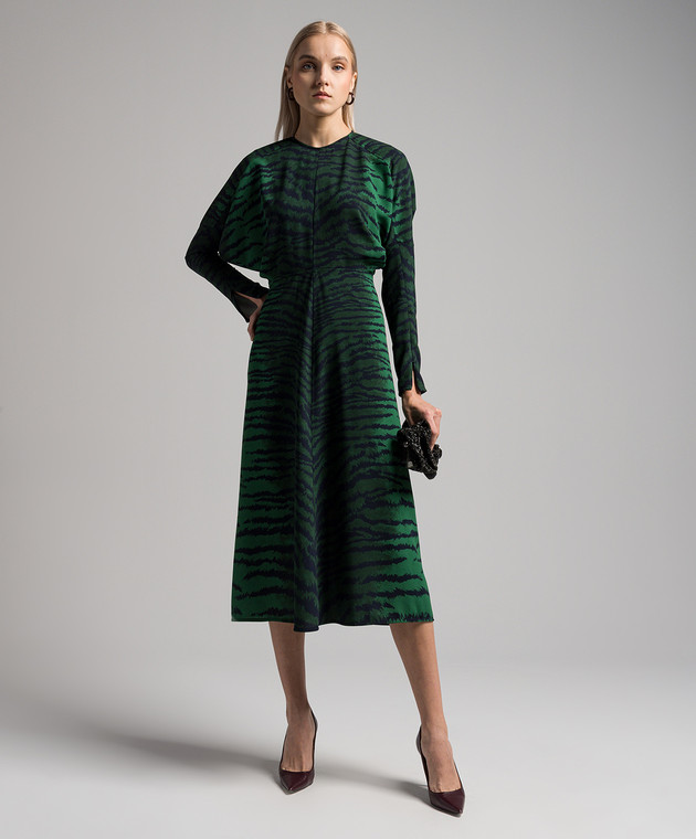 Victoria Beckham - Green animal print midi dress 1124WDR005231B - shop with Luxembourg delivery at Symbol Victoria Beckham - Green animal print midi dress 1124WDR005231B - shop with Luxembourg delivery at Symbol