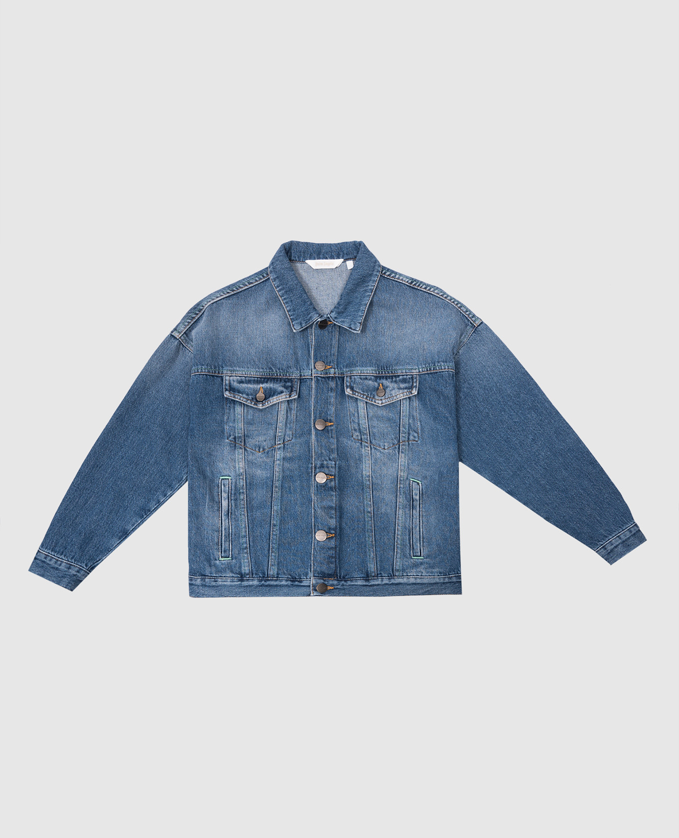 

Children's blue denim jacket with a distressed logo print Palm Angels