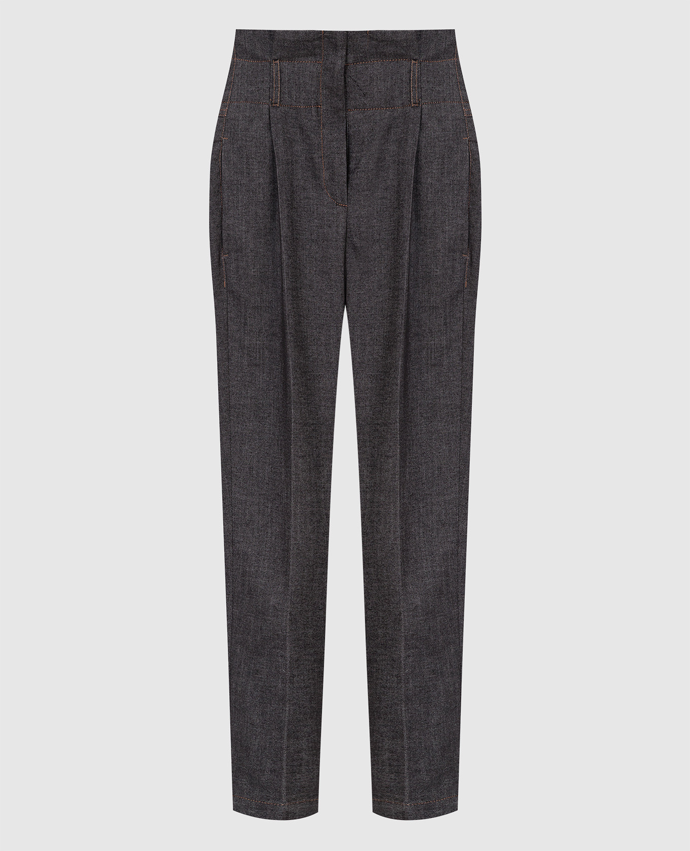 

High waist charcoal trousers Peserico, Grey