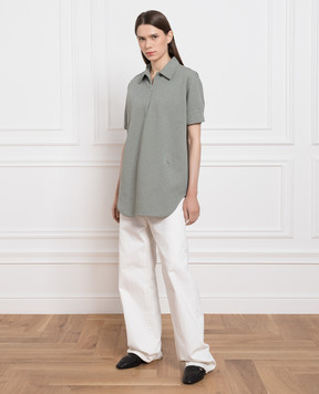 Jil Sander Green polo with logo monogram embroidery J02DR0001J20018