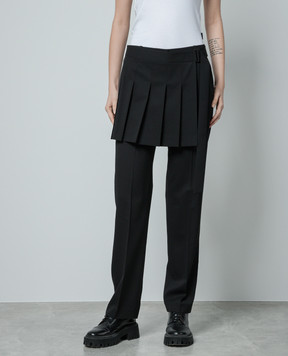 Juun.j Black pants with wool and basque JW4221W005