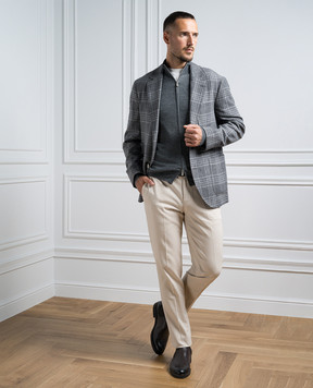 Brunello Cucinelli Gray wool and cashmere cardigan M2400106