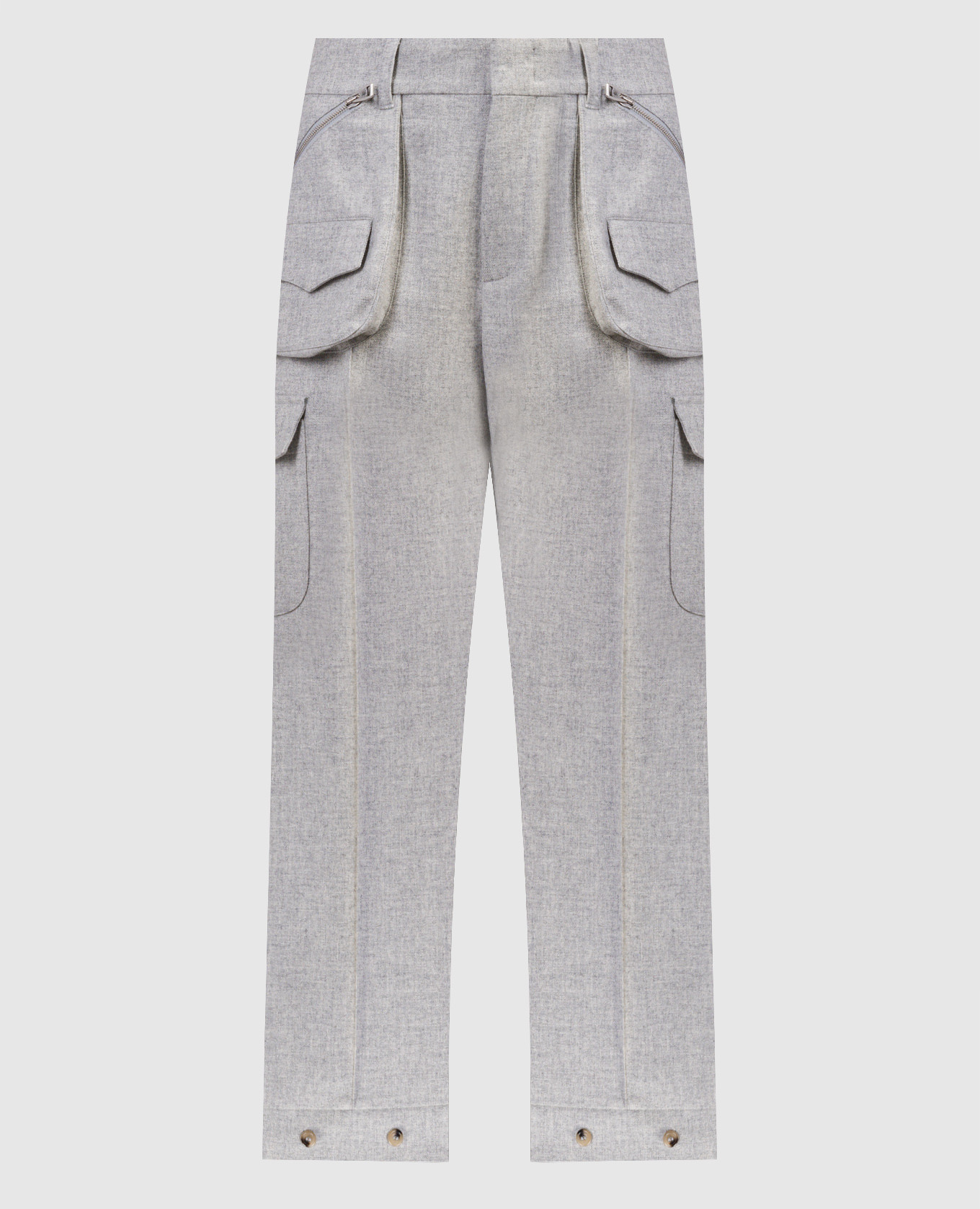 

Gray melange wool cargo pants Ermanno Scervino, Grey
