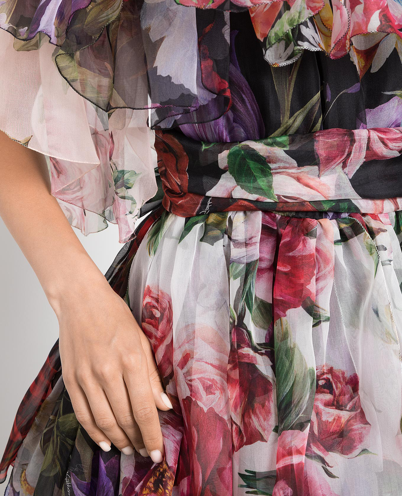 Floral printed silk maxi dress with frills Dolce&Gabbana 5