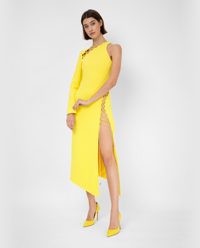 David Koma Yellow dress with cutouts and asymmetry R22DK05D