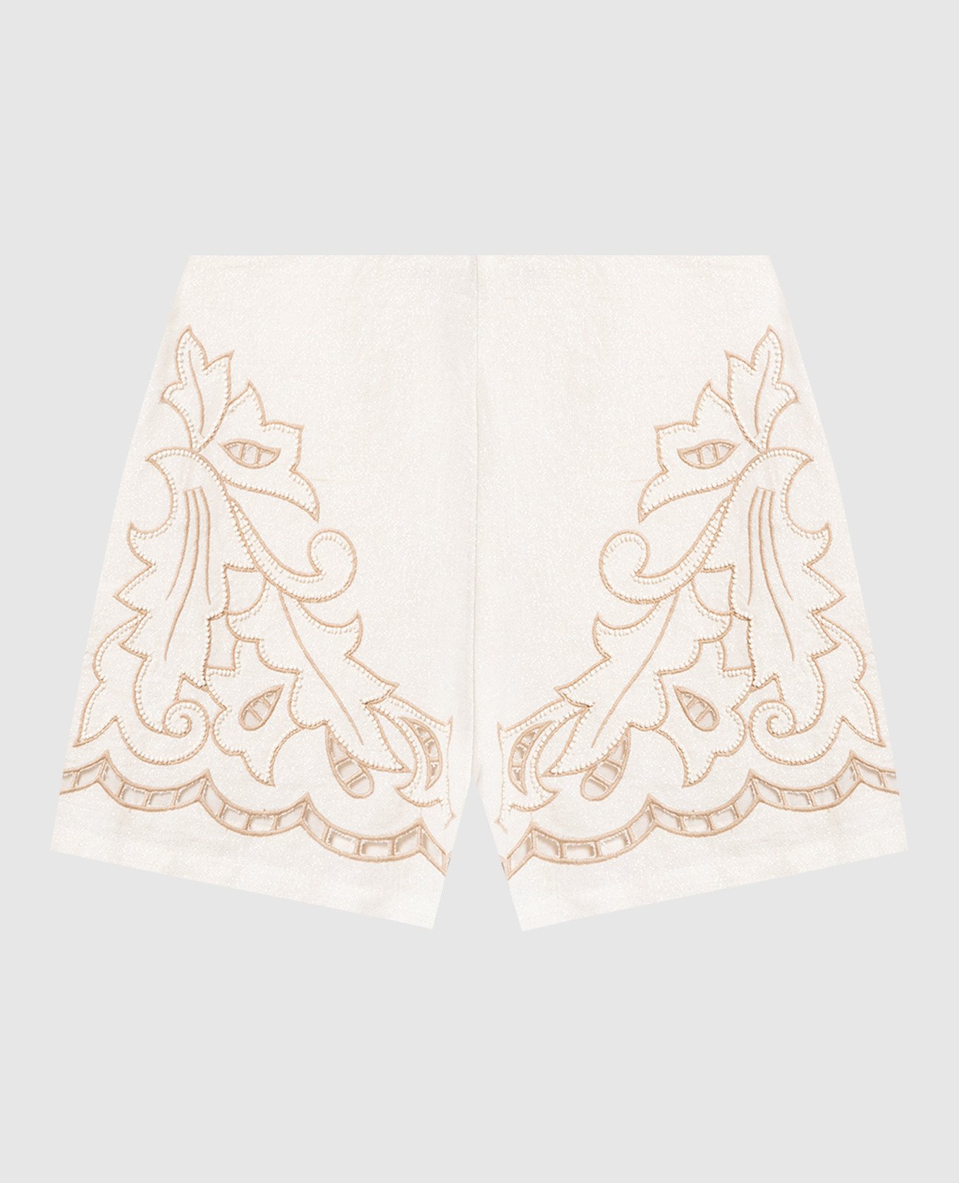 

Beige shorts with lurex and embroidery Twinset