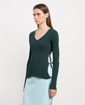 Bottega Veneta Green striped pullover 707802V26U0