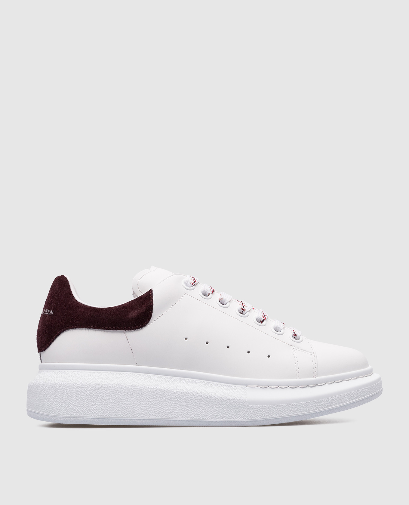 

White leather sneakers with logo Alexander McQueen, Белый