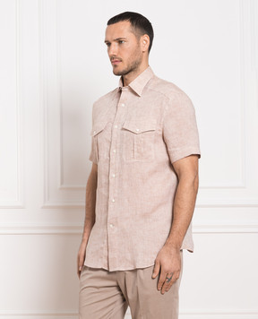 Brunello Cucinelli Beige linen shirt MB6080666