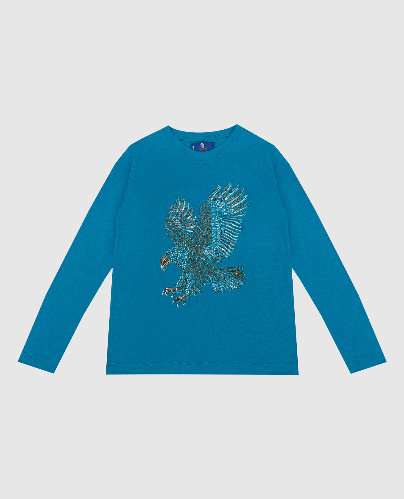Baby blue longsleeve with logo embroidery stefano ricci