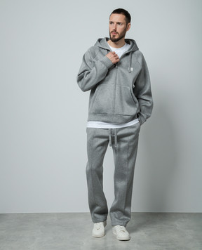 Dolce&Gabbana Gray sweatpants with logo patch GP01UTHU7JW