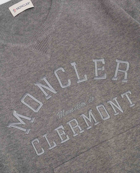Moncler ENFANT Children's gray jumper with logo embroidery 9C00005M1447810