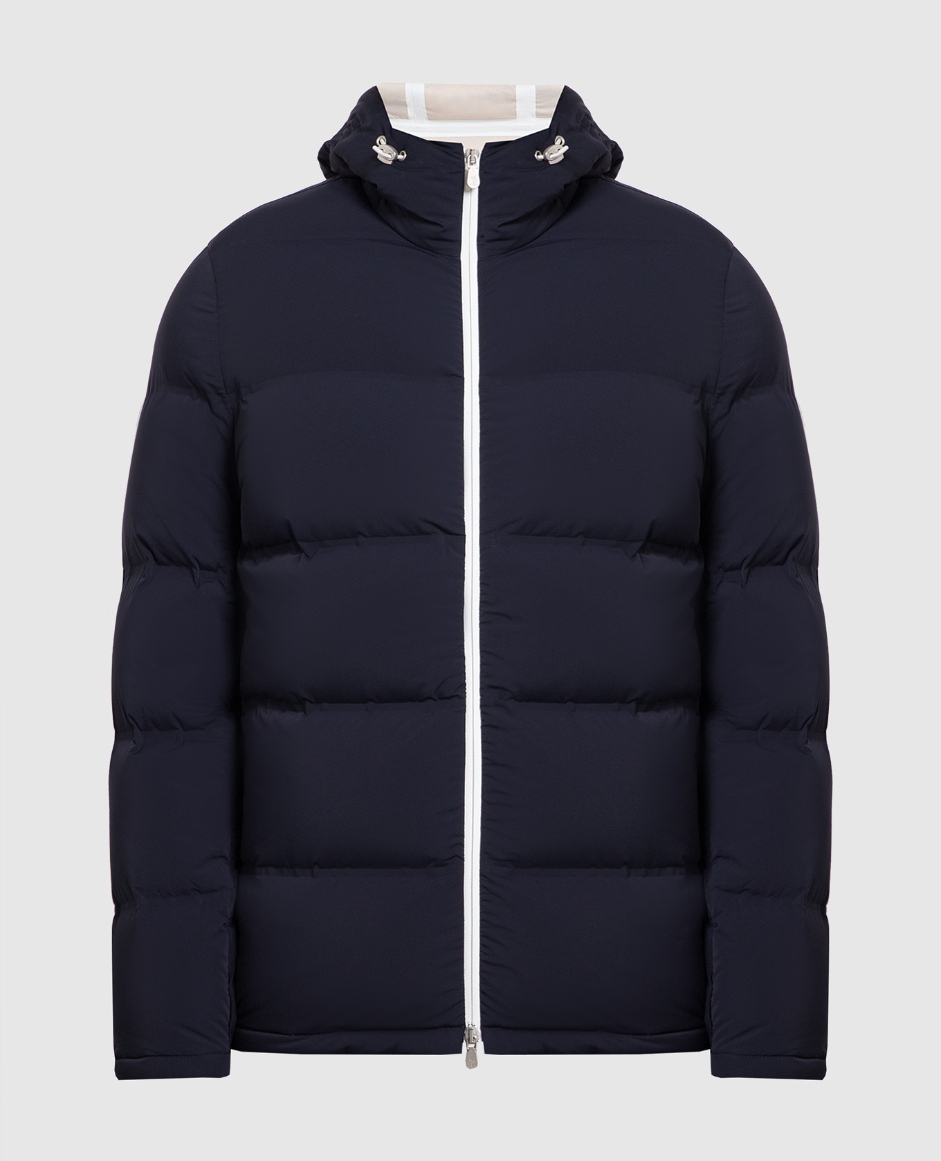 Blue quilted down jacket brunello cucinelli