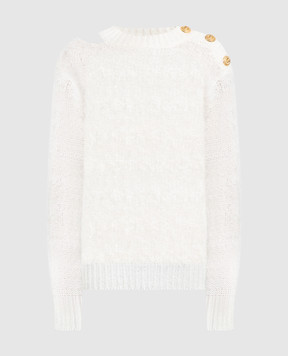 Balmain White wool and mohair jumper YF1KA031KC68