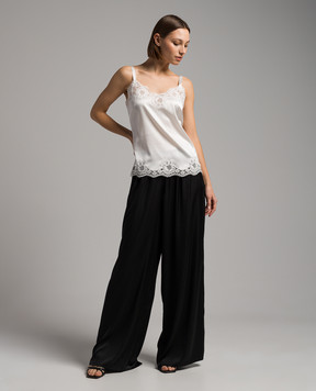 Dolce&Gabbana White silk top with lace O7A00TONO13
