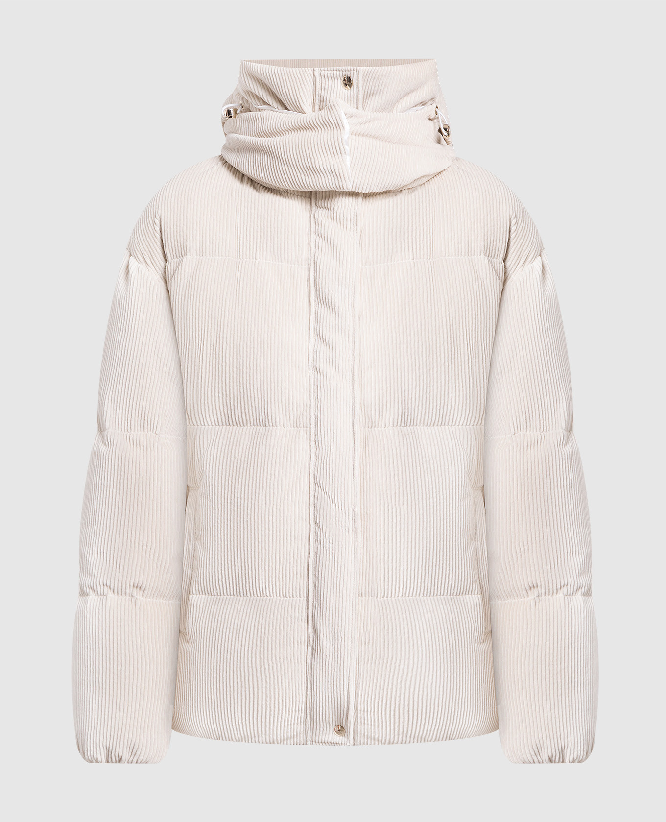 Beige corduroy down jacket enrico mandelli