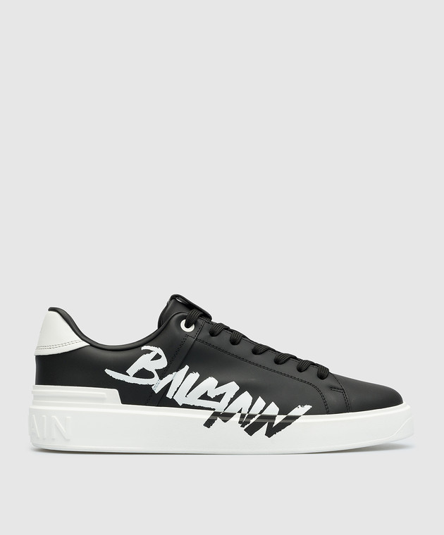 Balmain - B-Court logo sneakers in black leather