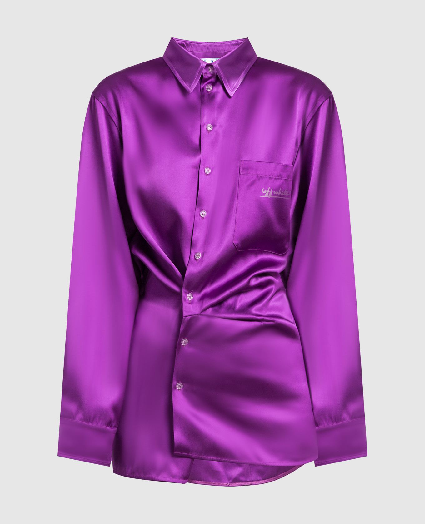 Purple logo print shirt off-white