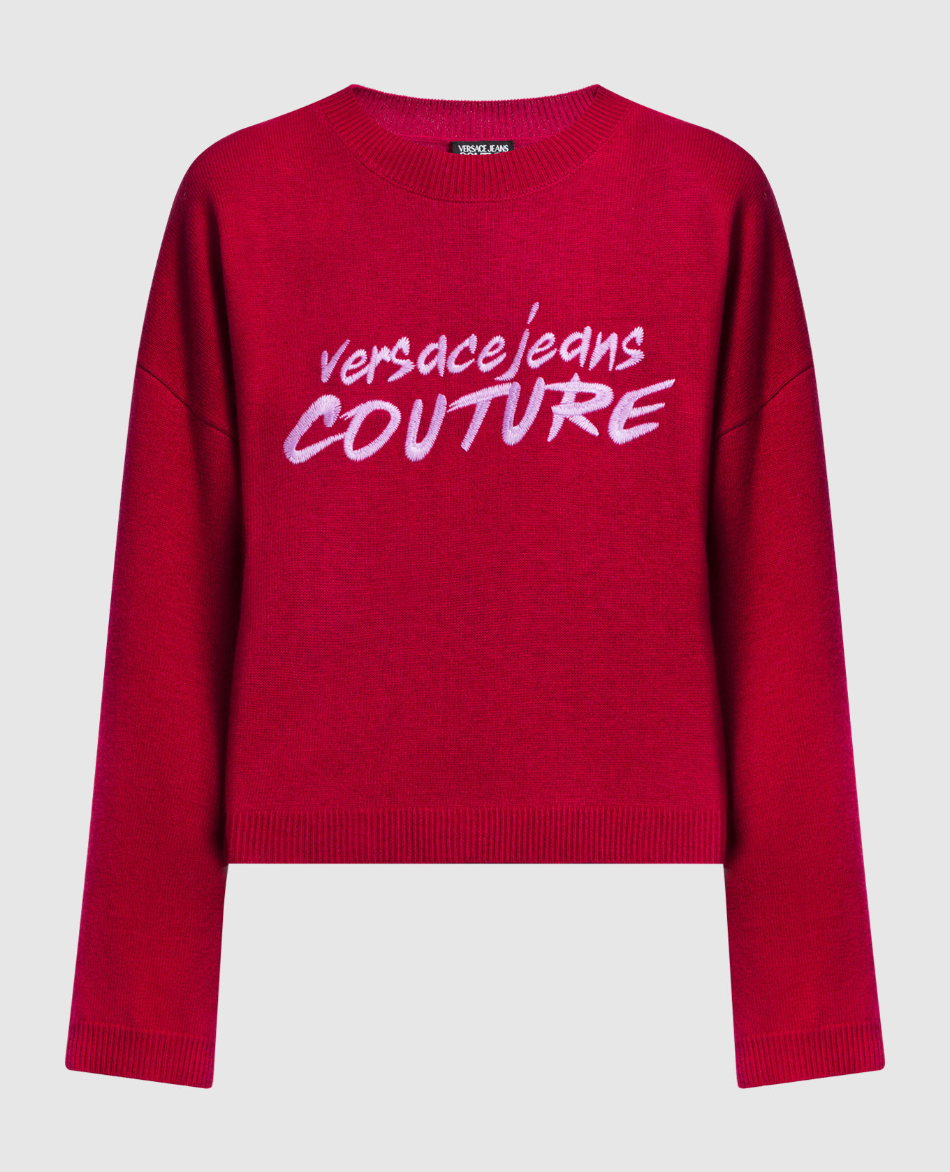 

Burgundy jumper with logo embroidery Versace Jeans Couture