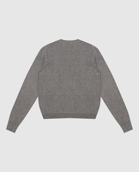 Moncler ENFANT Children's gray jumper with logo embroidery 9C00005M1447810