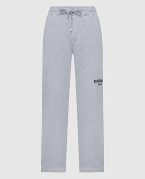 Dolce&Gabbana Gray sweatpants with holes and a print GVZ7ATG7KX9