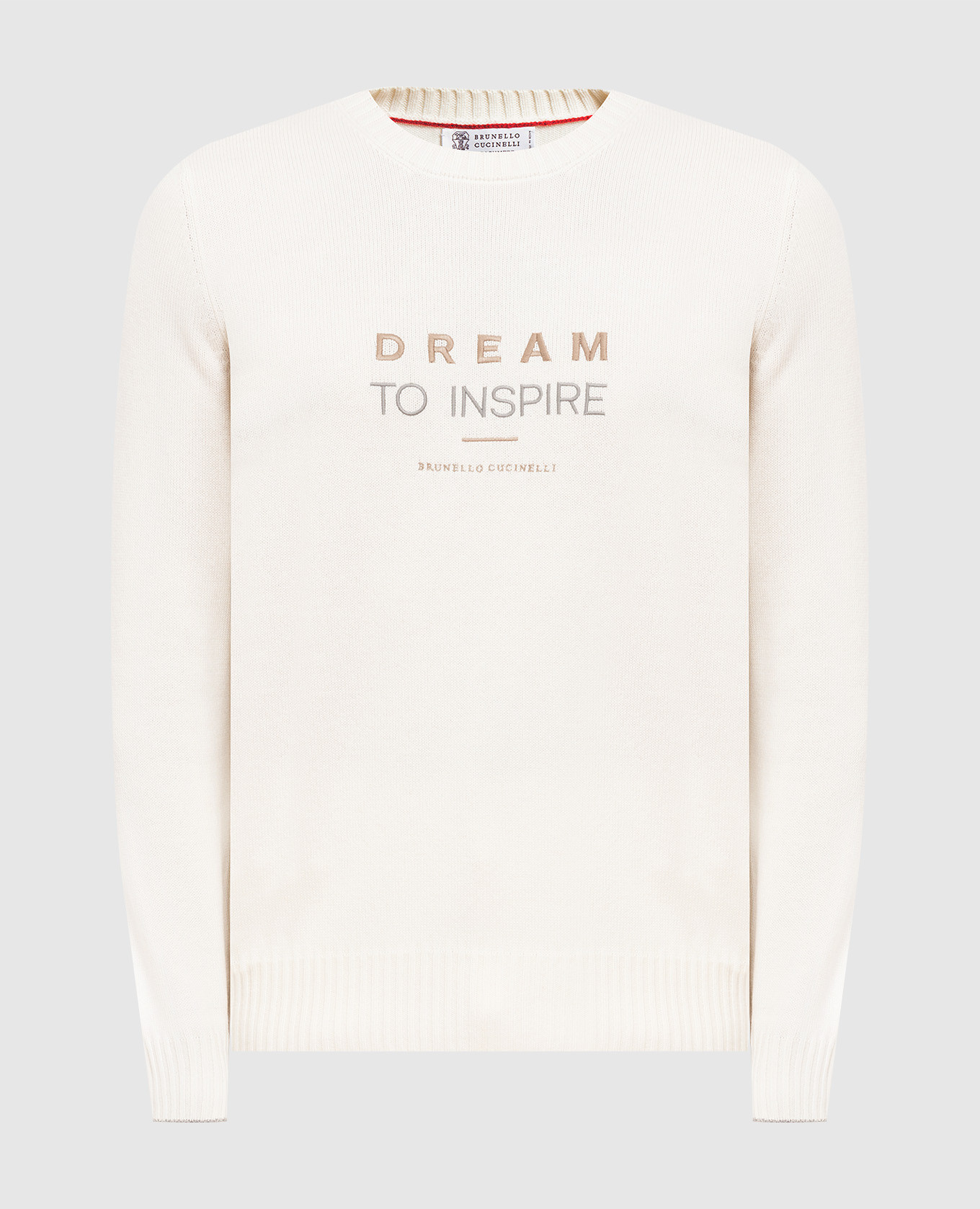 

White cashmere jumper with embroidery Brunello Cucinelli, Белый