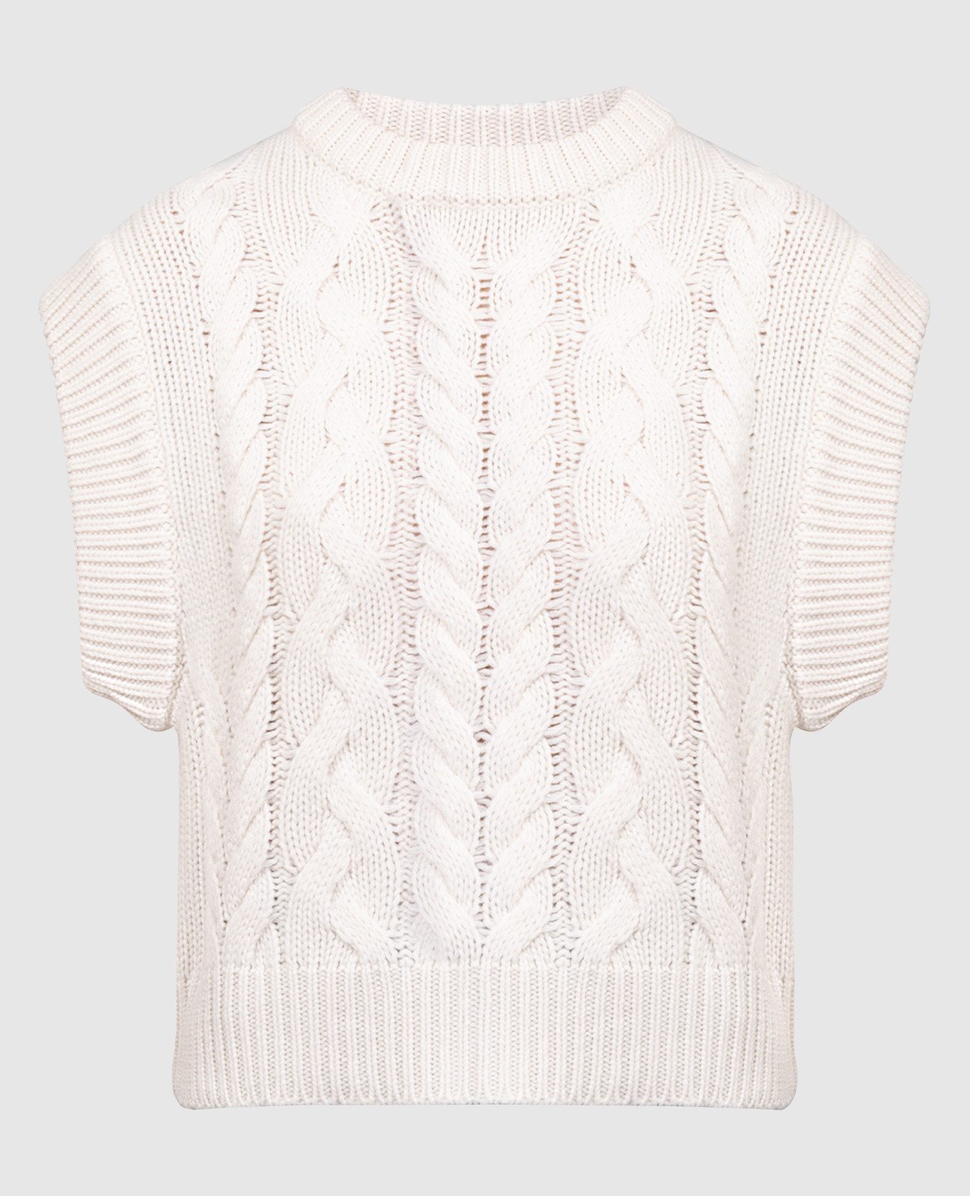 

White vest made of cashmere in a textured pattern LISA YANG