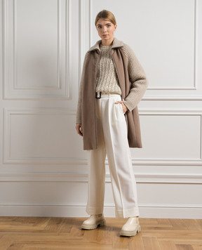 Peserico White pants with a high fit P04839A03470