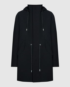 Off-White Black wool jacket with a hood OMEC029F23FAB001