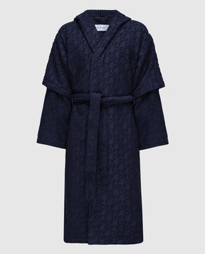 Off-White Blue robe in textured logo pattern OHZB012G23FAB001