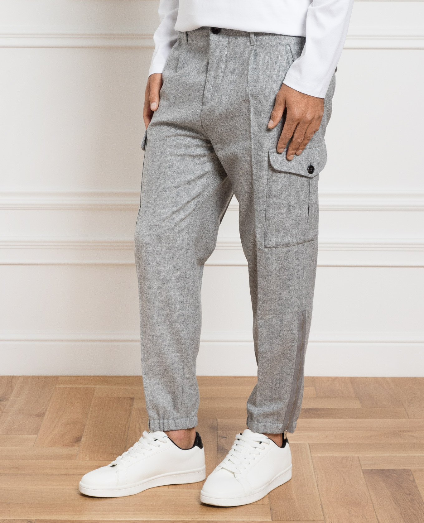 

Gray wool cargo Brunello Cucinelli, Grey