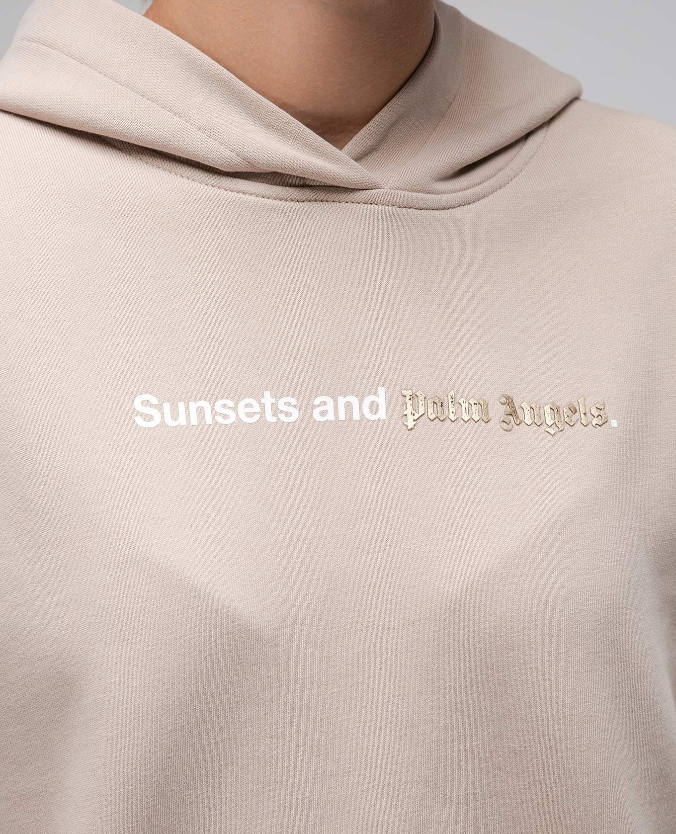 Beige logo hoodie Palm Angels 5