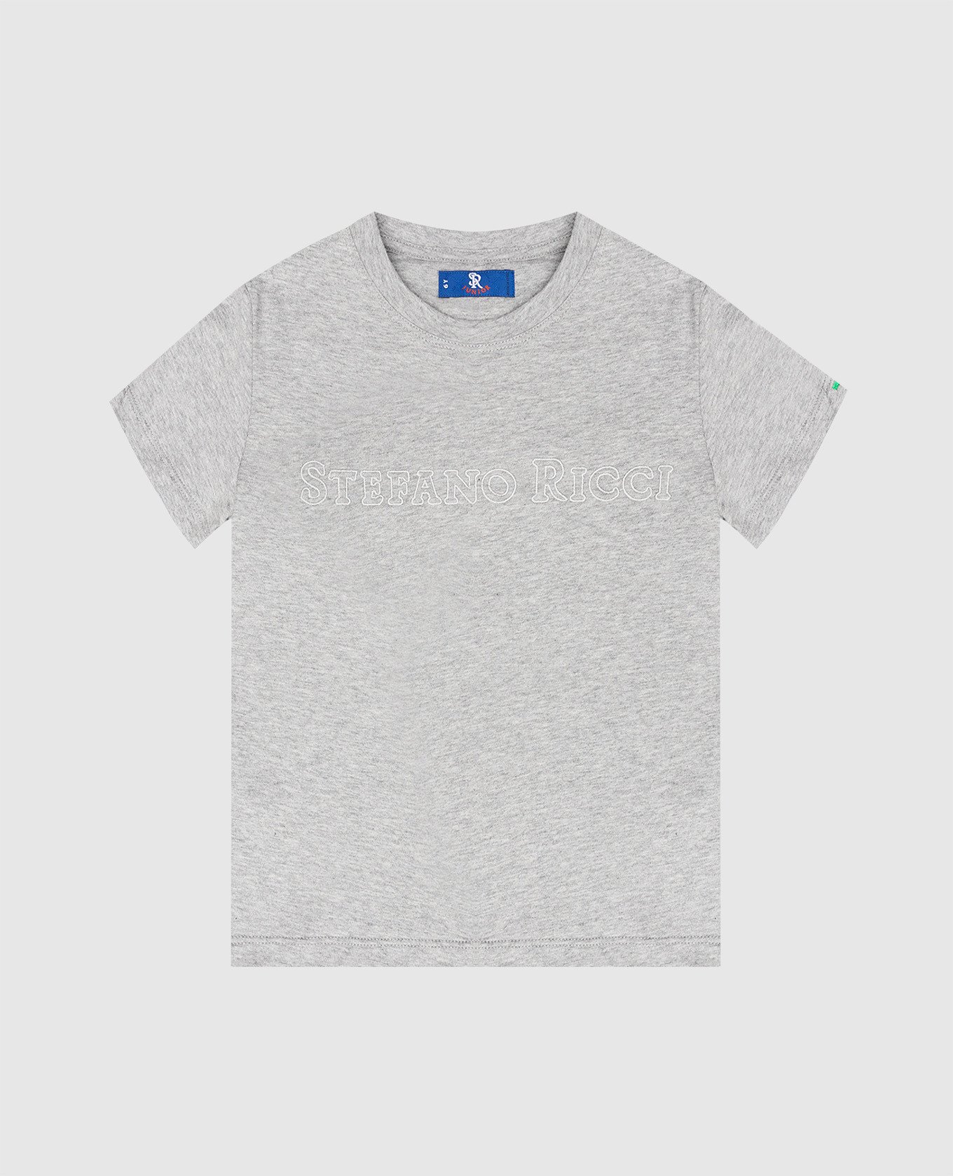 

Gray T-shirt with textured logo Stefano Ricci, Grey