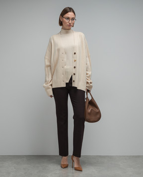 AERON Atlas beige wool and cashmere top ATLAS