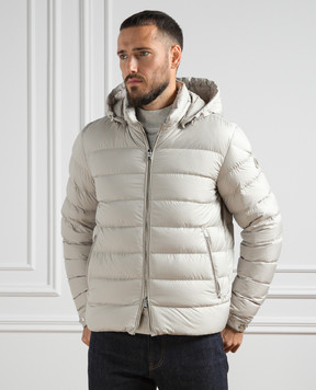 Moncler Arneb beige down jacket with logo patch 1A00134549SK