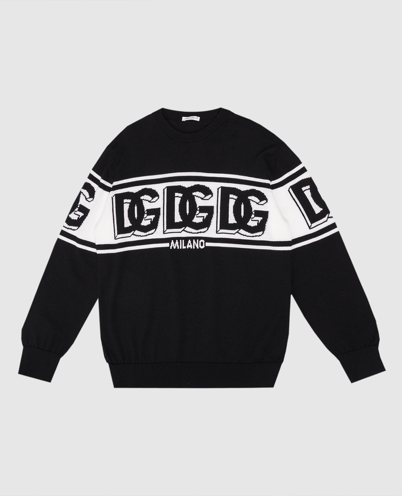 

Black wool sweater with logo pattern Dolce&Gabbana