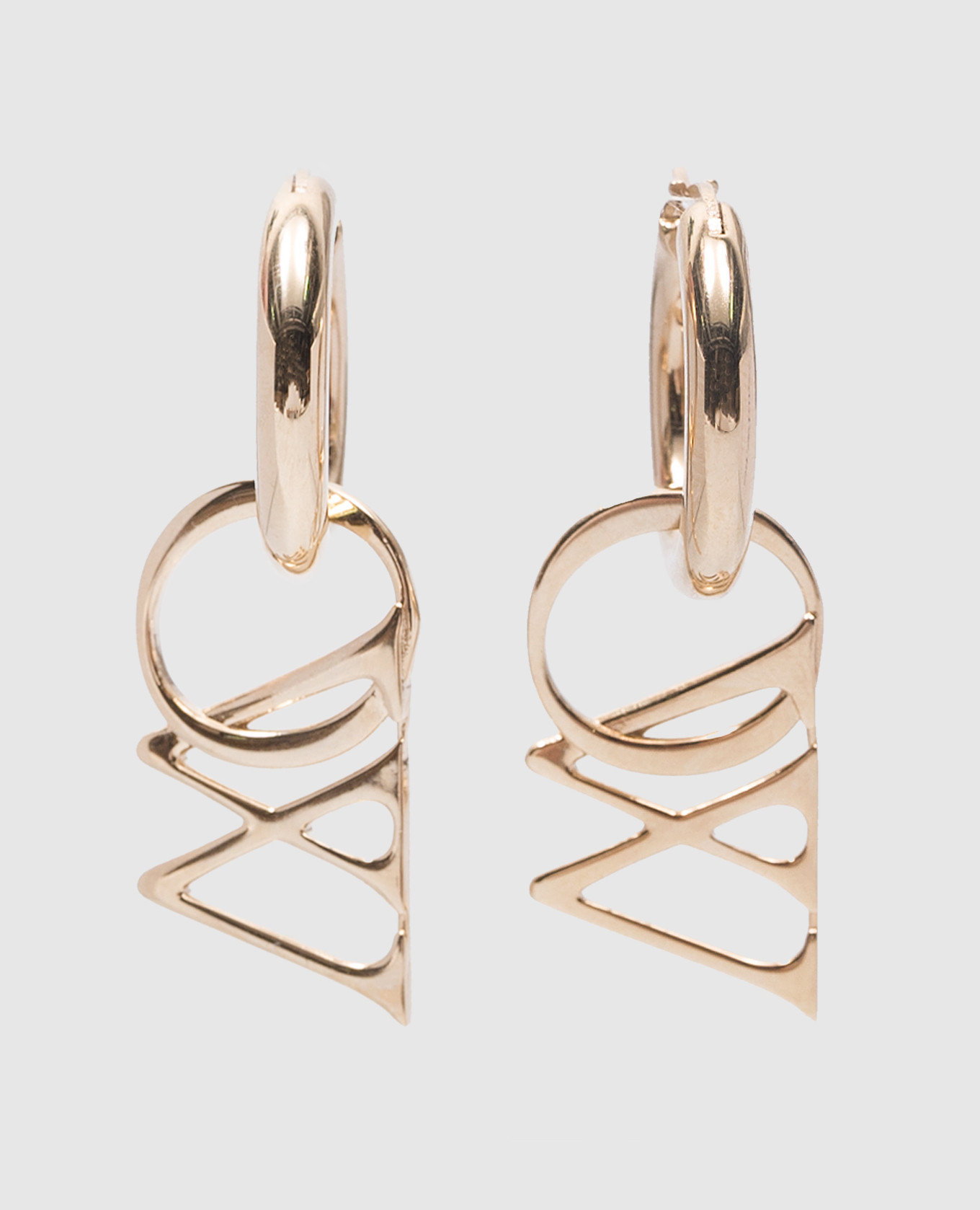 

Gold Congo earrings with logo monogram Off-White, Золотистый