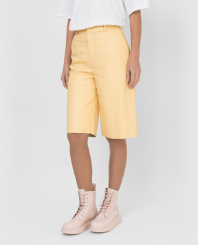 Simonetta Ravizza Yellow leather bermuda shorts S02ST03L1