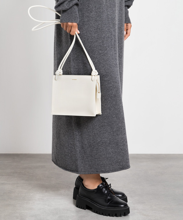 Jil Sander - Giro white leather bag J07WG0024P4841 - shop with