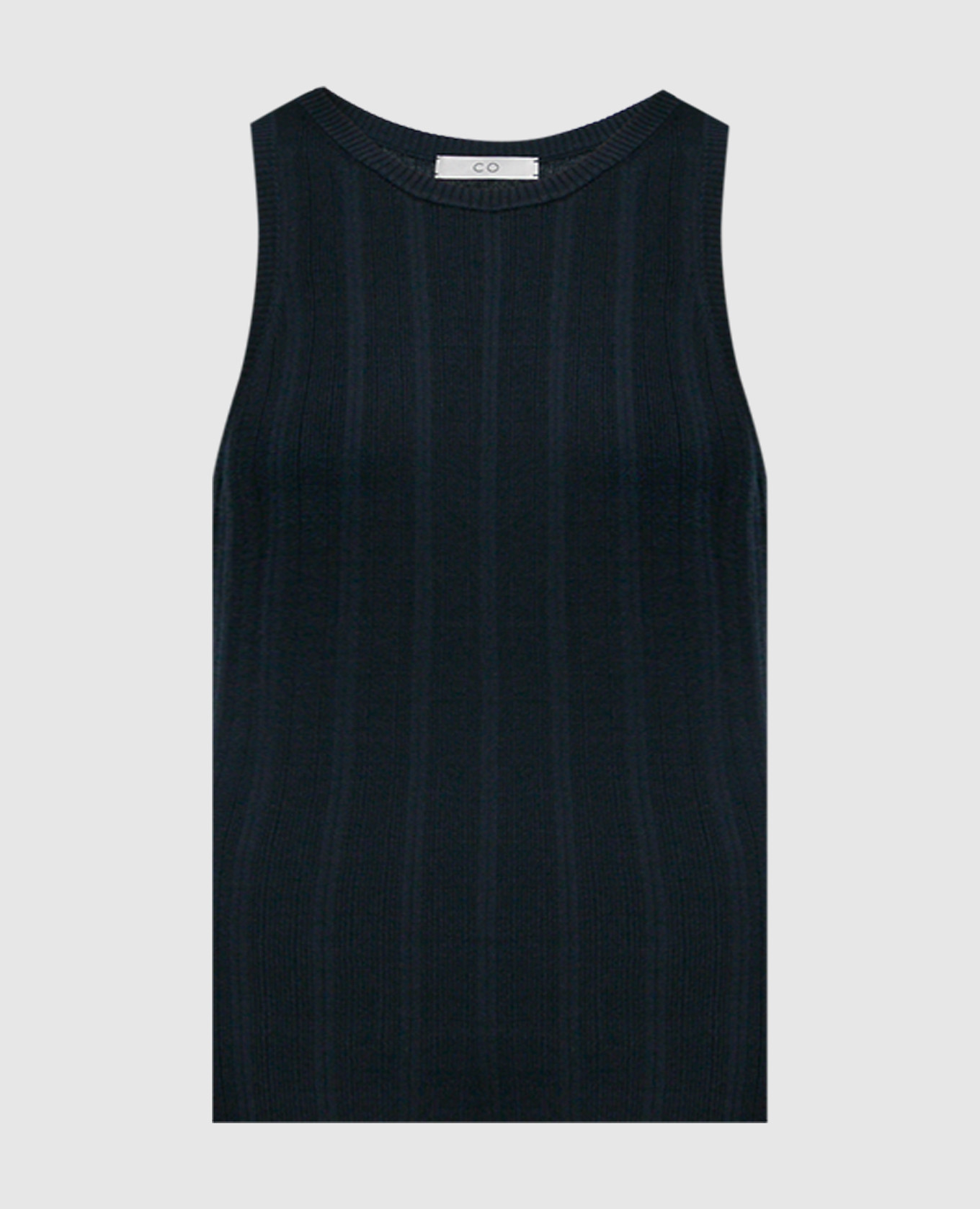 

Blue ribbed silk top CO