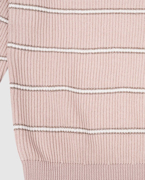 Brunello Cucinelli Children's beige striped lurex jumper B19M18300B