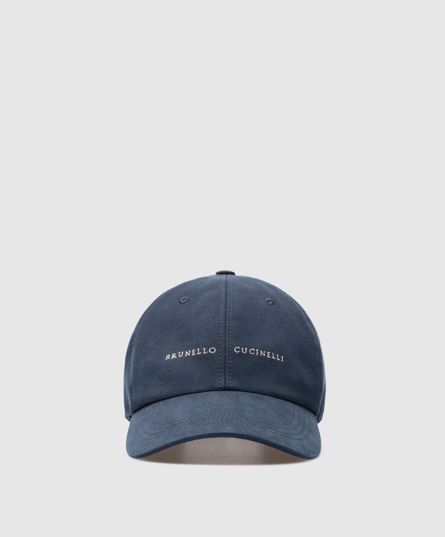 Brunello Cucinelli - Blue cap with logo embroidery M252D9977