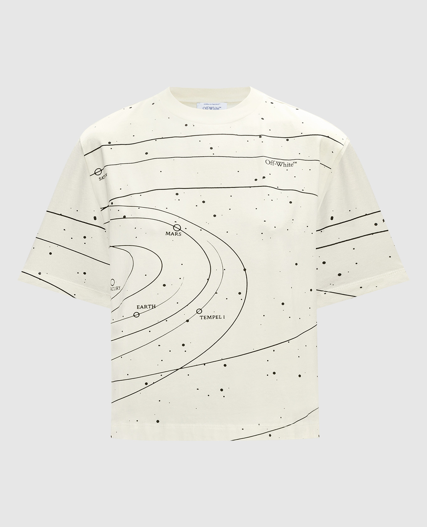 Yellow t-shirt with logo and inscriptions off-white