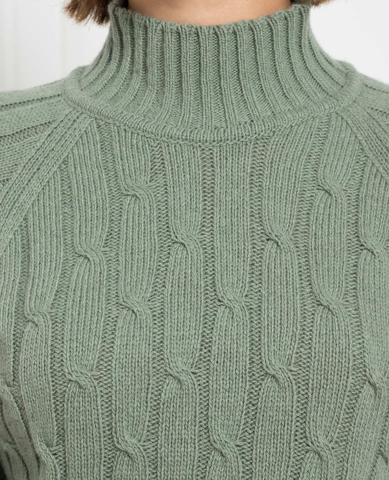 Green sweater made of cashmere in a textured pattern Babe Pay Pls 5