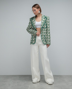 Casablanca Green jacket in Heart Jacquard pattern WF23JK25102
