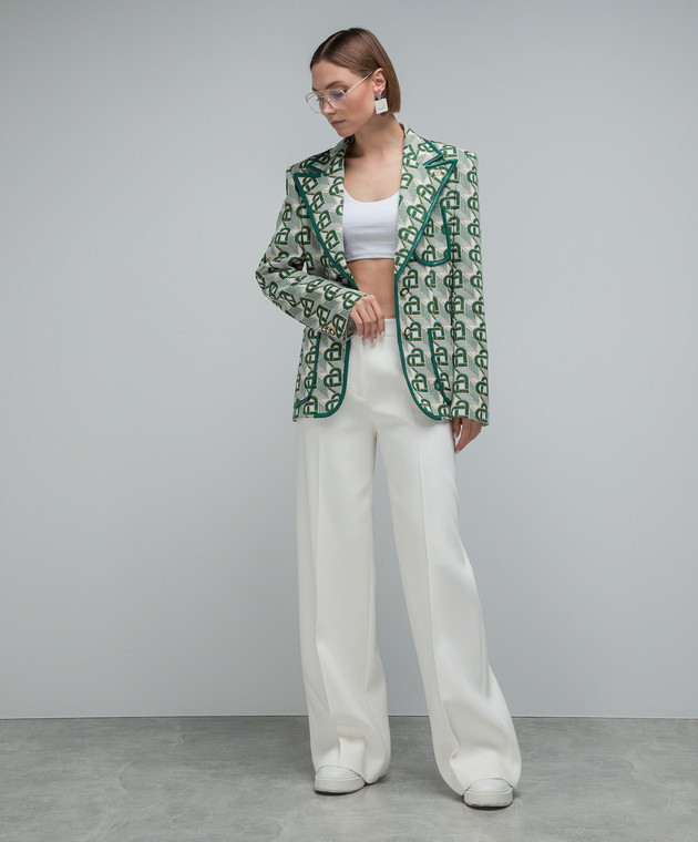 ジャケット CASABLANCA Women Outer WF23JK251 02 GREEN Casablanca - Green jacket in Heart Jacquard pattern